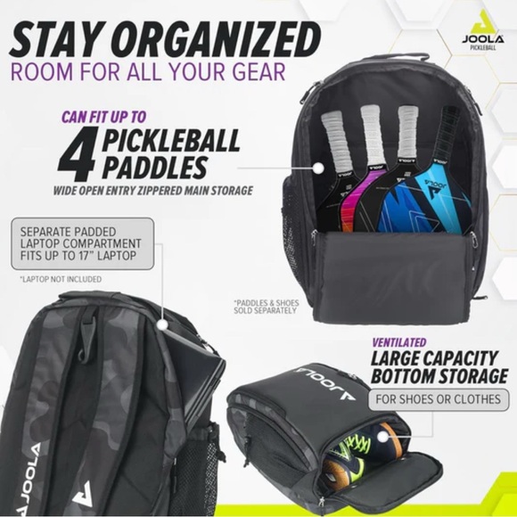 Joola pink pickleball paddle Backpack - Picture 2 of 7